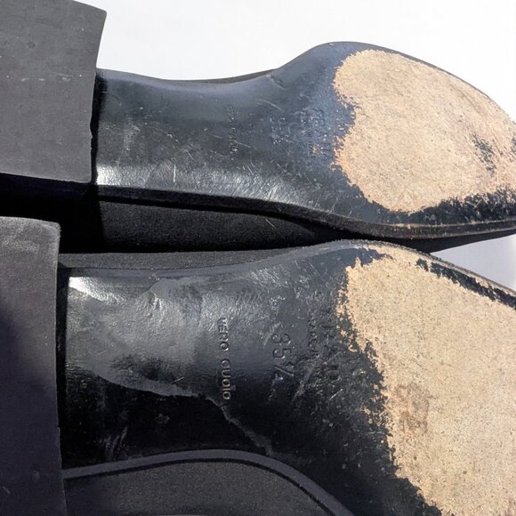 Vintage Prada Black Fabric Square Toe Block Heel Pumps, Size 35.5,US 5.5, Box - Picture 12 of 12